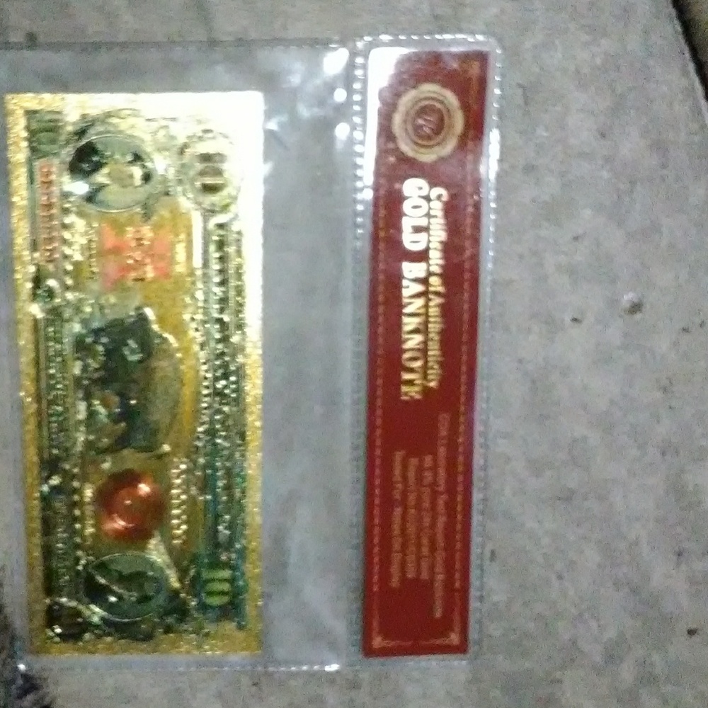 $10 gold banknote